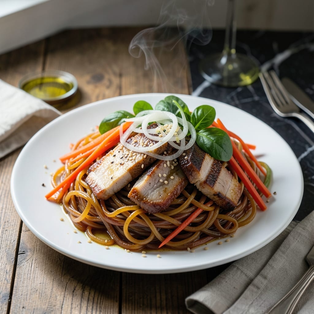 Japchae Recipe Pork: Glass Noodles With Sweet and Savory Marinade