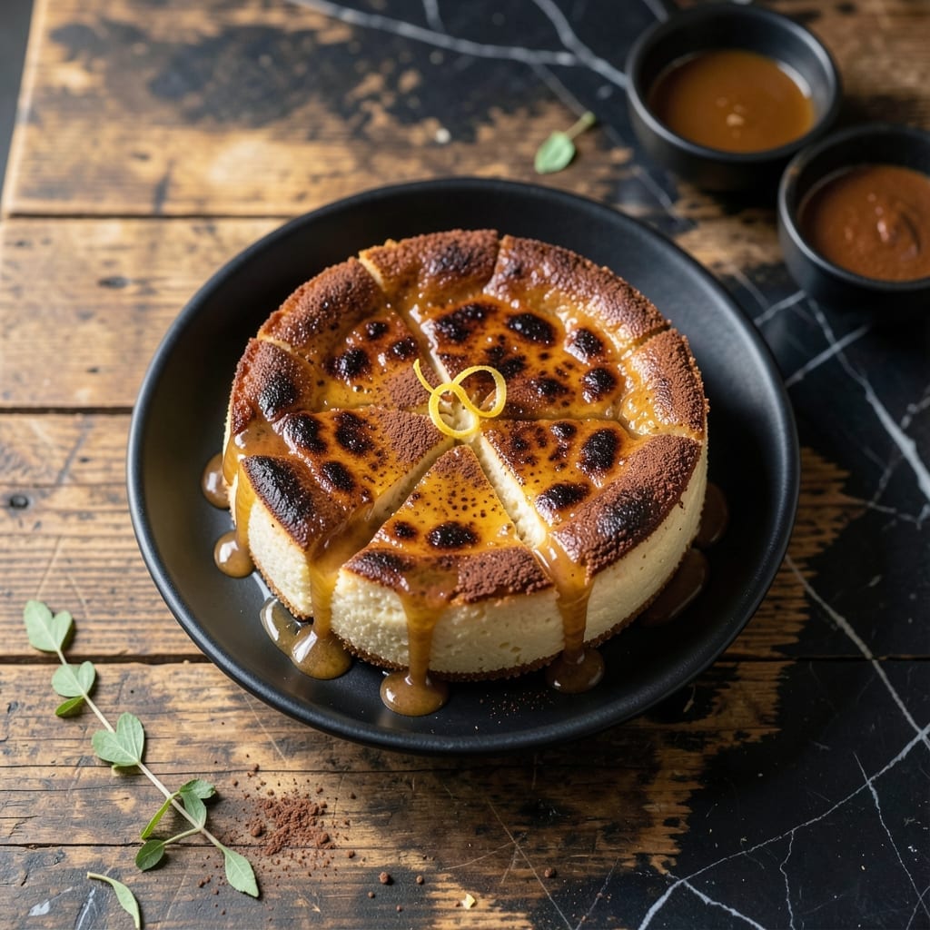 Vietnamese Coffee Basque Cheesecake Recipe with Condensed Milk: Rich Espresso Swirl in a Creamy Blanket