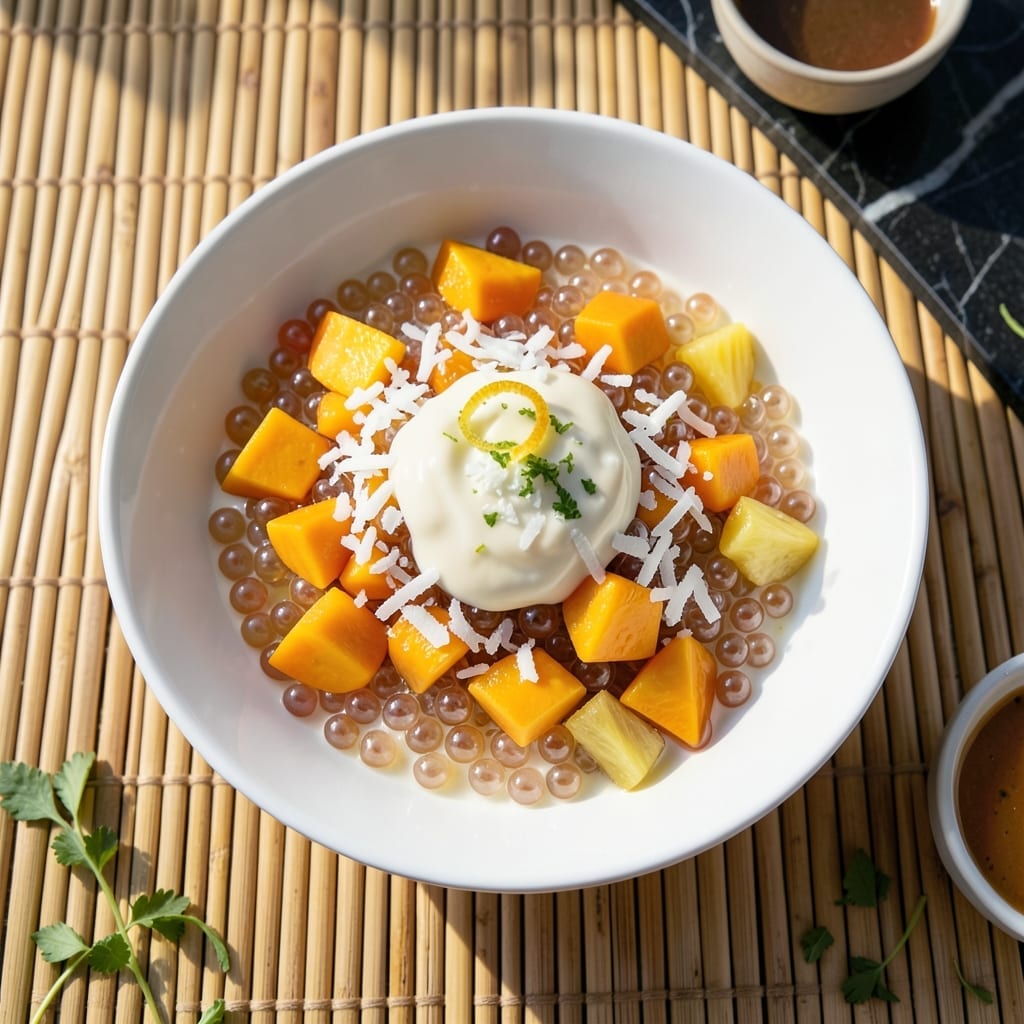 Tapioca Pearl Salad Recipe: Tropical Fruit and Coconut Refreshment