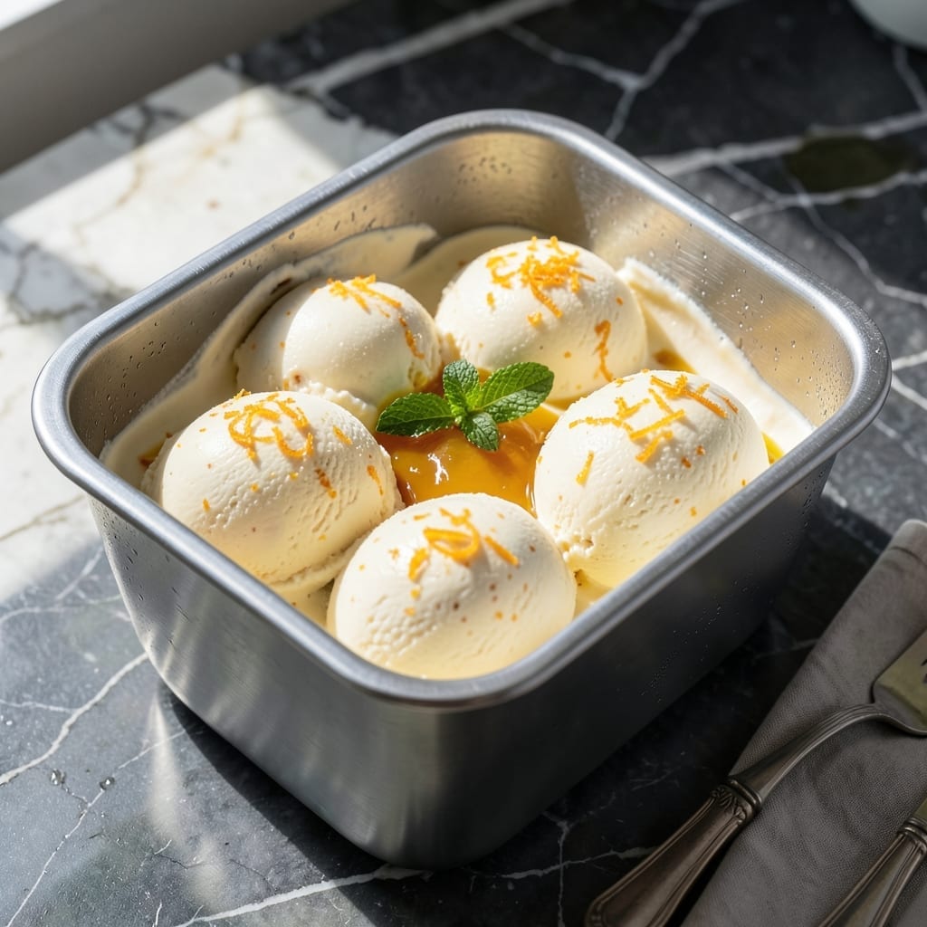 Orange Ice Cream Recipe for Ice Cream Maker: Silky Smooth Citrus Swirl