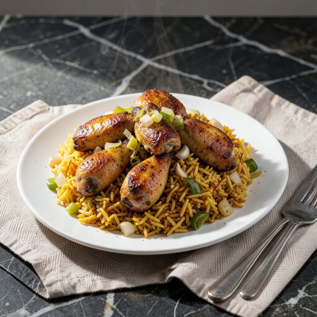 Recipe For Chicken And Yellow Rice Cuban Style: Saffron-Infused One-Pot Wonder