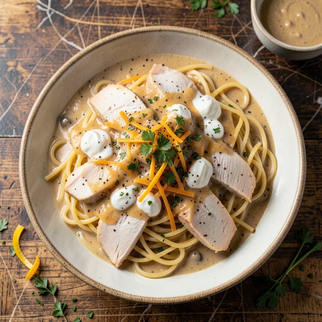 Recipe for Chicken Tetrazzini With Cream of Mushroom Soup: Nostalgic Bake With a Creamy Twist