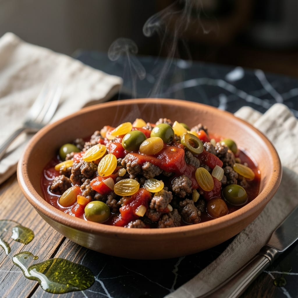 Easy Filipino Picadillo Recipe With Tomato Sauce: Savory Ground Beef and Raisin Medley