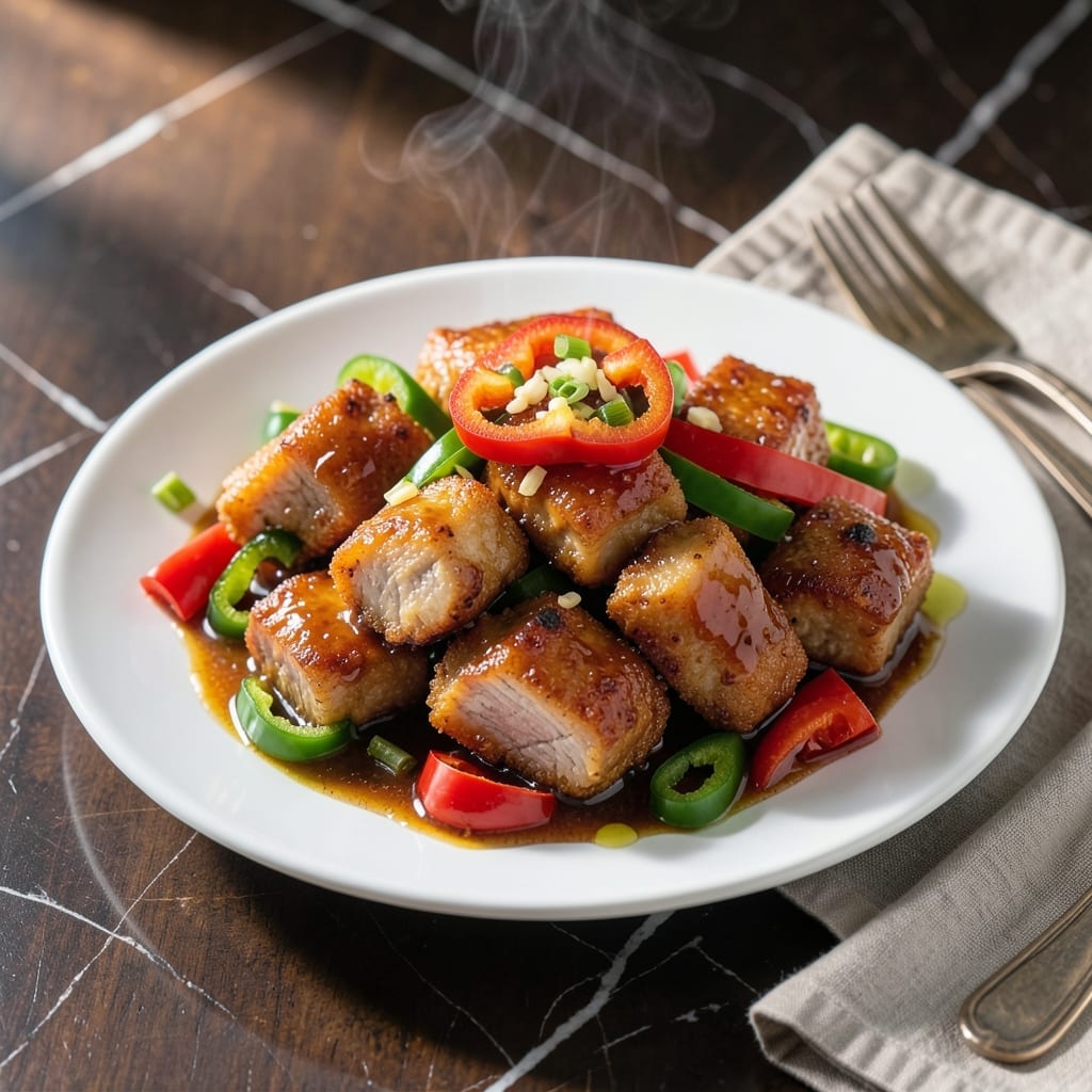 Chinese Sweet and Sour Pork Recipe: Wok-Tossed With Bell Pepper Crunch