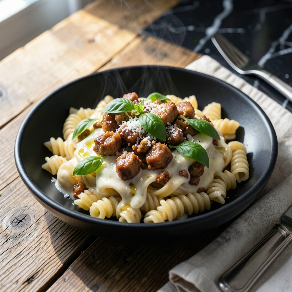 Italian Sausage Pasta Recipe White Sauce: Creamy Garlic-Infused Al Dente Delight