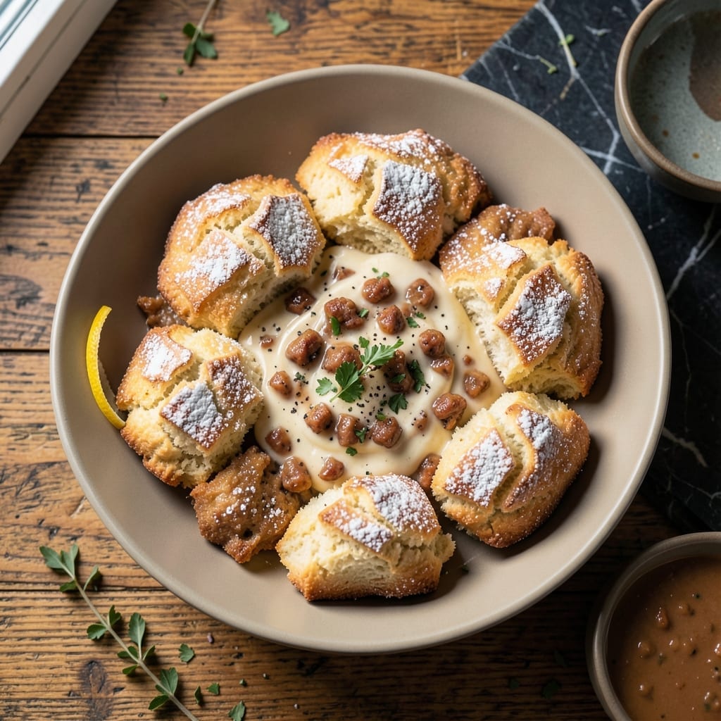 Biscuits and Gravy Recipe: Flaky Layers in Creamy Sausage Sauce