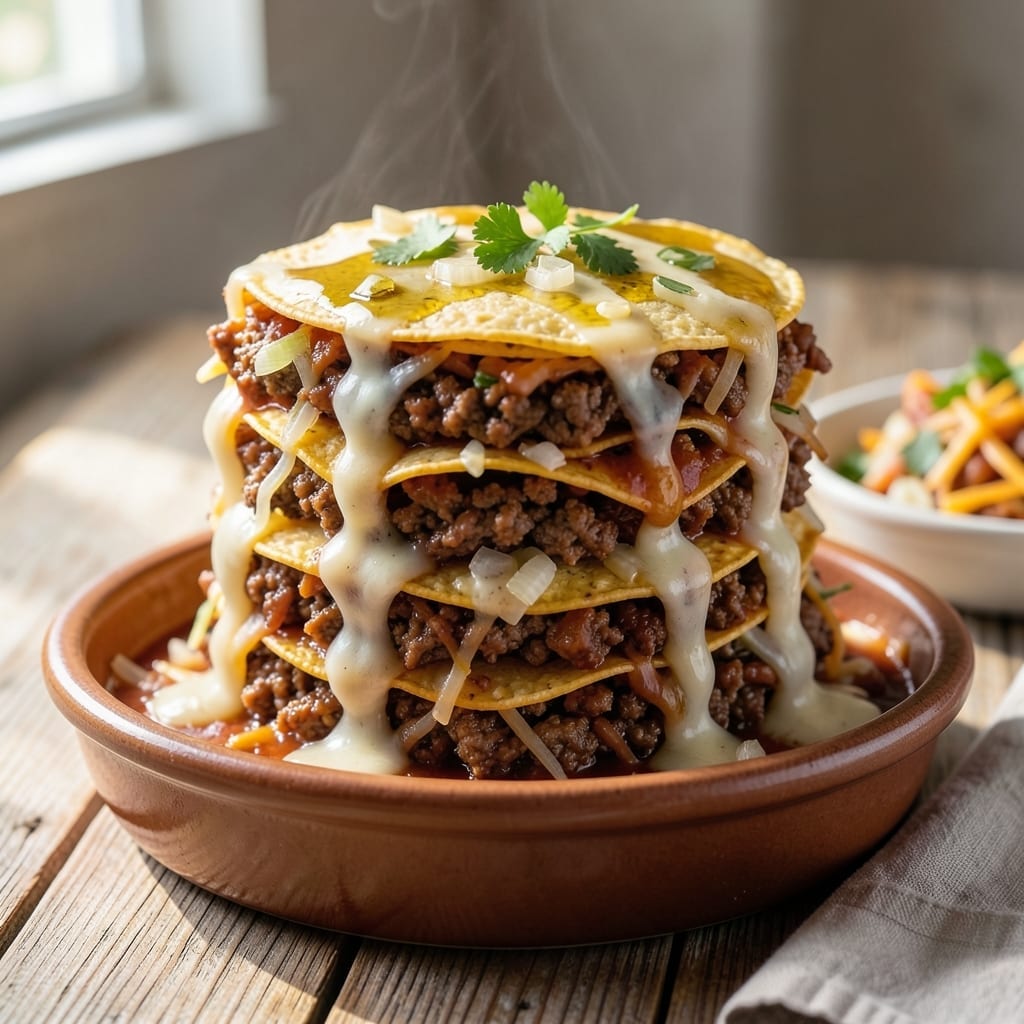 Enchilada Stack Recipe Ground Beef: Layered Tex-Mex Feast in One Pan