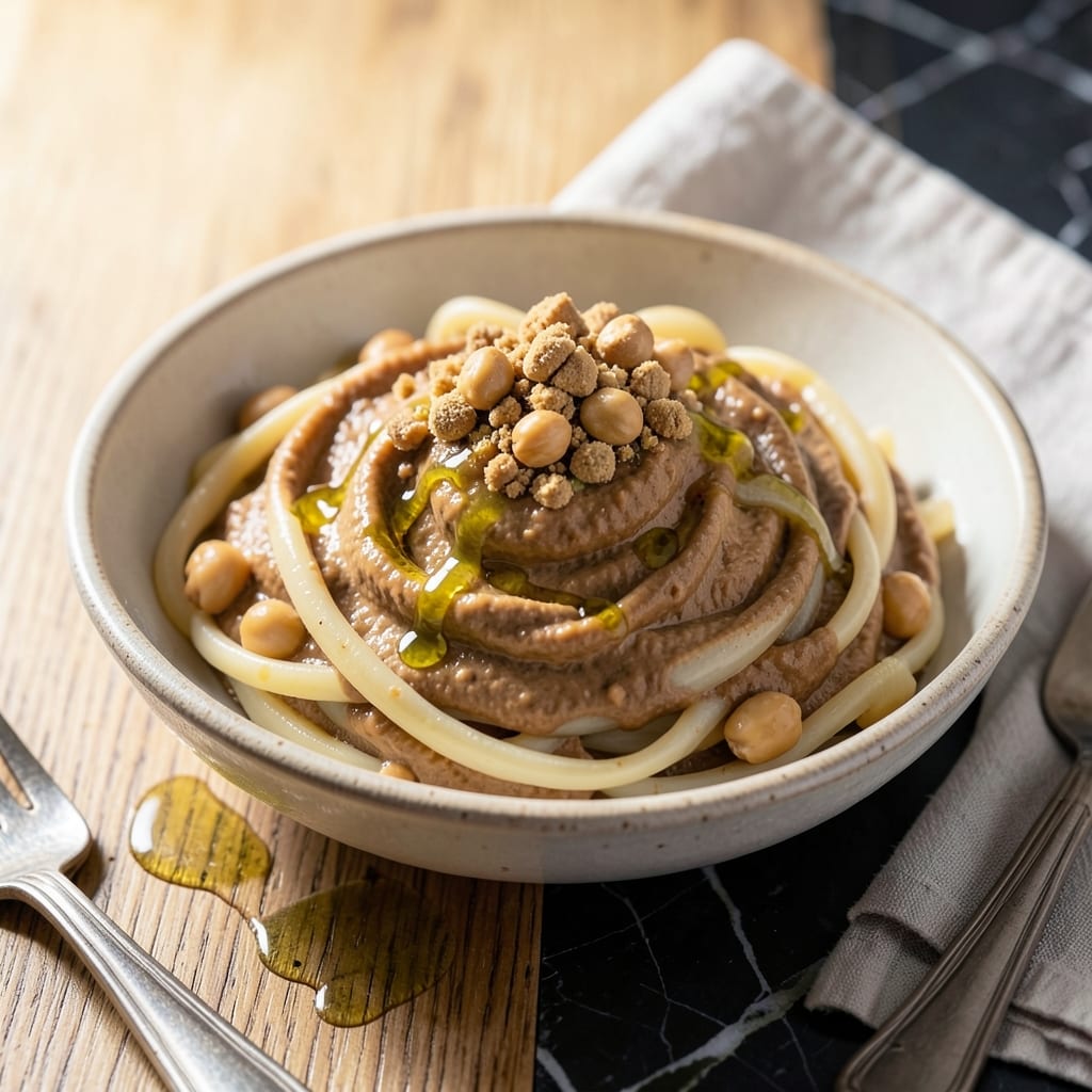 Hummus Pasta Recipe Vegan: Creamy Chickpea Sauce with Al Dente Bite