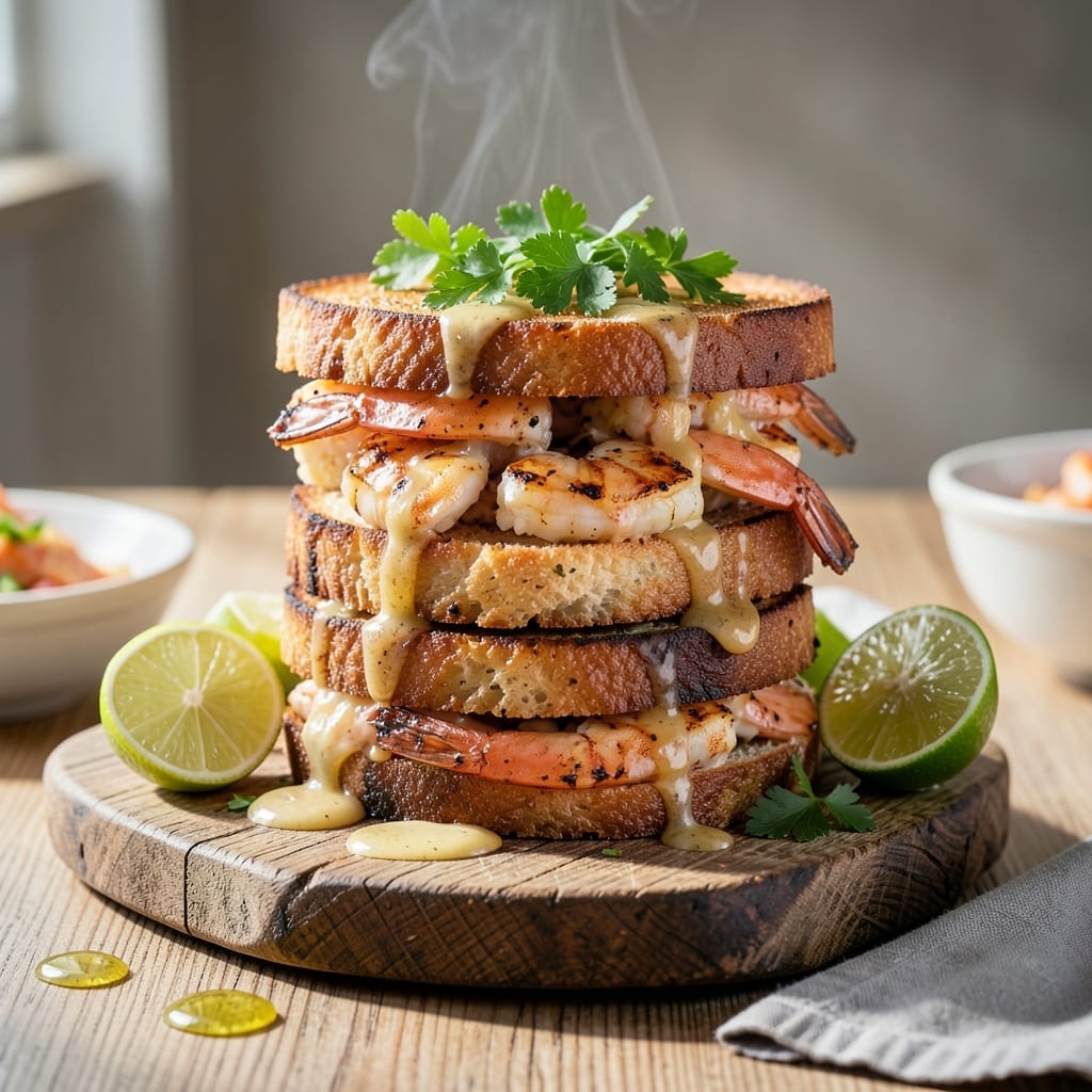 Grilled Shrimp Sandwich Recipe: Garlic Butter Infused with Zesty Lime