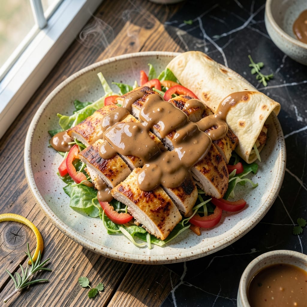 Jimmy John's Thai Chicken Wrap Recipe: Spicy Peanut Sauce and Crunchy Veggies