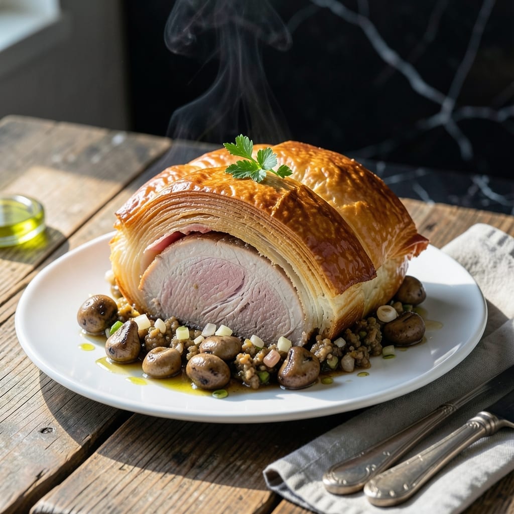 Recipe for Pork Fillet Wellington: Flaky Pastry with Herb-Crusted Center