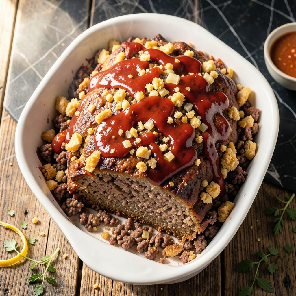 Meatloaf Recipe With Stove Top Stuffing and Onion Soup Mix: Savory Bake With Moist Crumb
