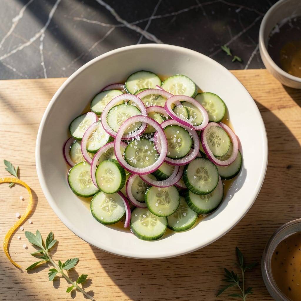 Cucumber Onion Salad Recipe With Vinegar and Sugar: Bright Crunch in Minutes
