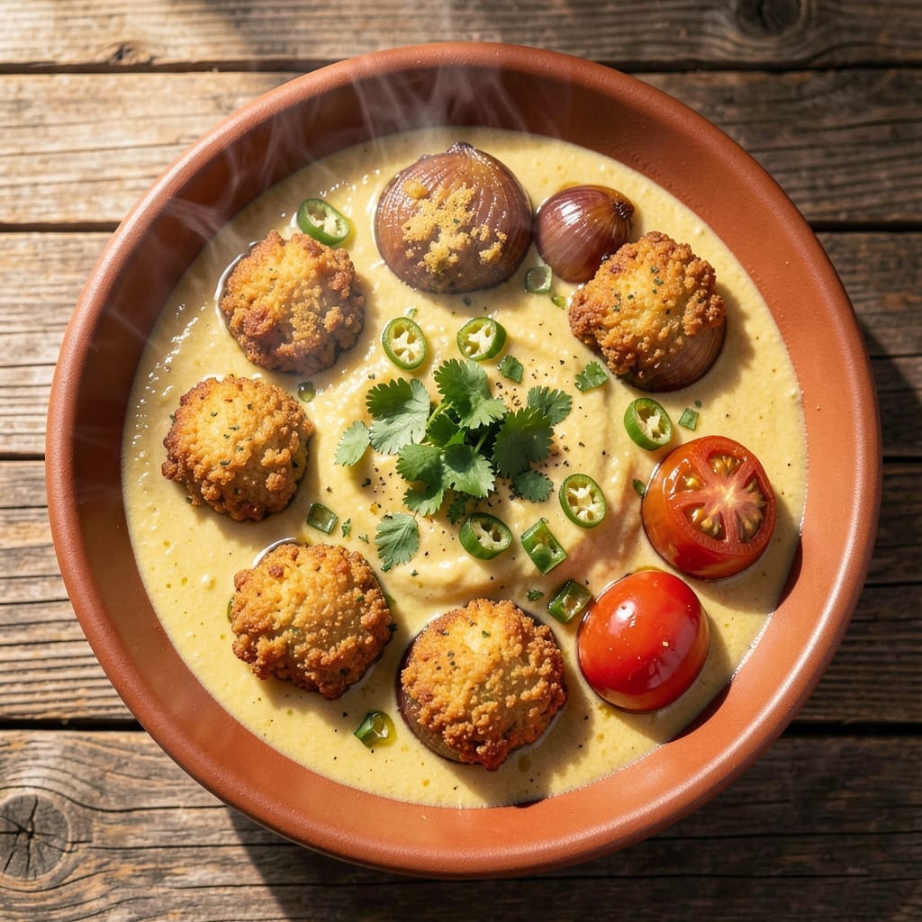 Kadhi Pakora Recipe by Food Fusion: Tangy Gram Flour Dumplings in Yogurt Curry