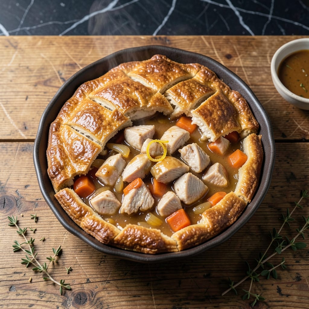 Lee's Famous Recipe Chicken Pot Pie: Flaky Crust Hiding a Creamy Surprise