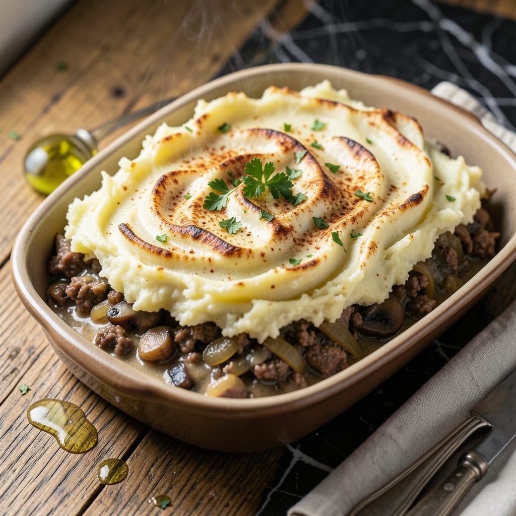 Shepherd's Pie Recipe With Cream of Mushroom: Rich Gravy Under Fluffy Potato Crown Shepherd's Pie Recipe With Cream of Mushroom: Rich Gravy Under Fluffy Potato Crown