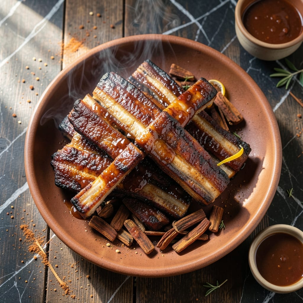 Grilled BBQ Pork Spare Ribs Recipe: Charred Edges With Sticky Glaze