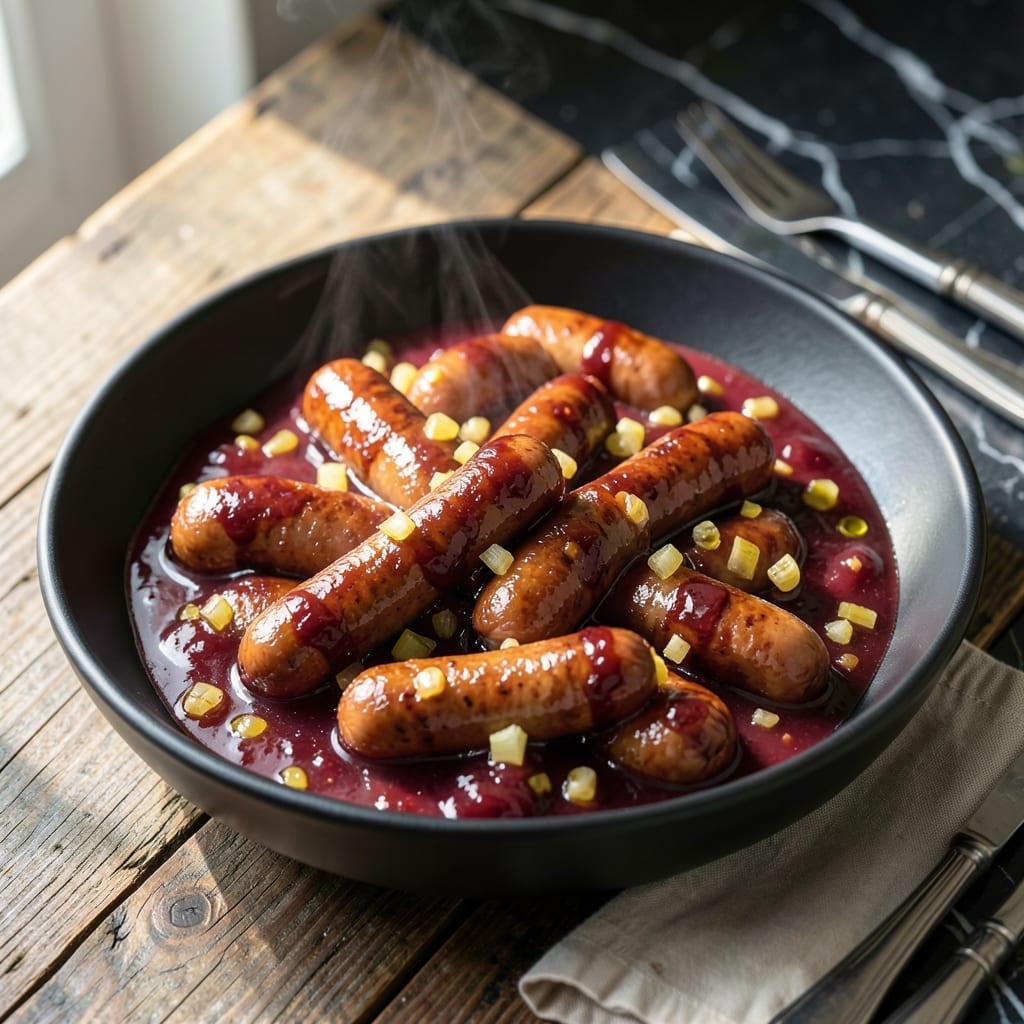 Little Smokies Recipe With Jelly and BBQ Slow Cooker: Sweet and Smoky Hands-Off Appetizer
