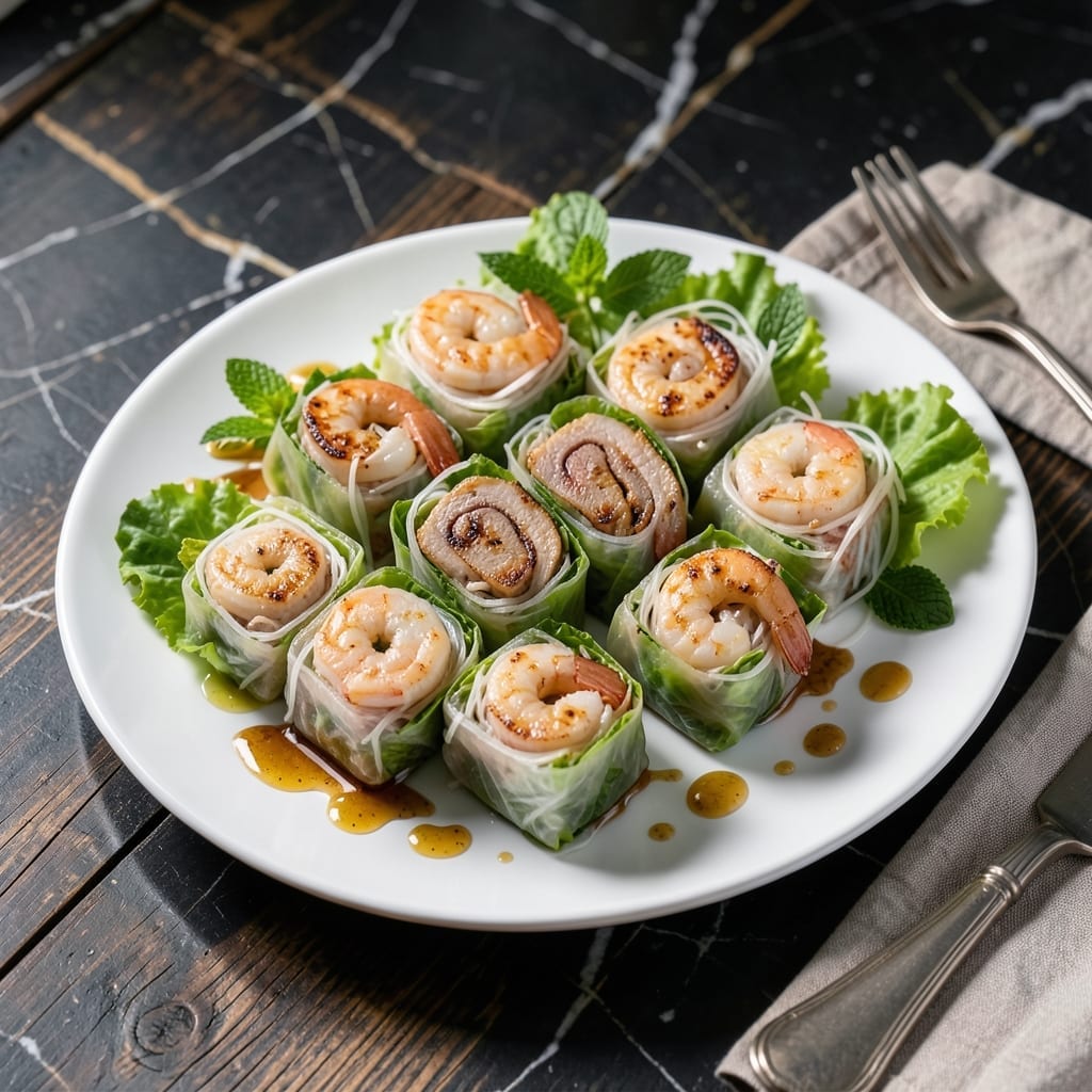Goi Cuon Recipe Pork: Fresh Spring Rolls With Herbs and Shrimp
