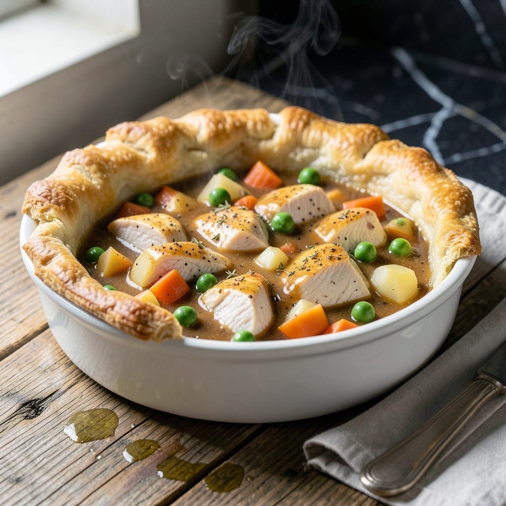 Easy Chicken Pot Pie Recipe Using Pie Crust: Flaky Topped Comfort with Minimal Effort