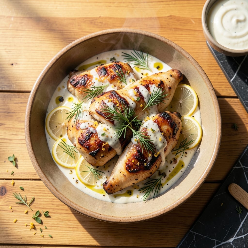 Grilled Lemon Yogurt Chicken Recipe: Zesty Mediterranean Char on Your Plate