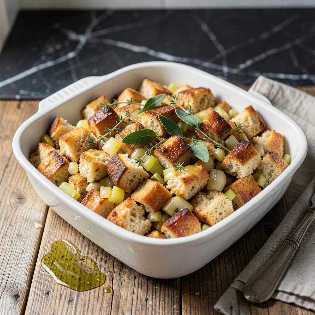 Pioneer Woman Recipe For Stuffing: Herbed Bread Cubes With Golden Crust