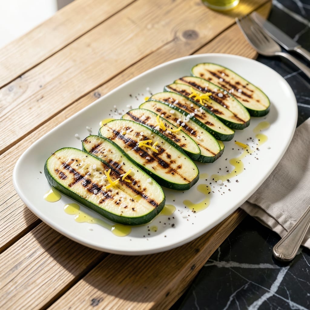 Recipe for Cooking Zucchini on the Grill: Charred Ribbons With Lemon Zest