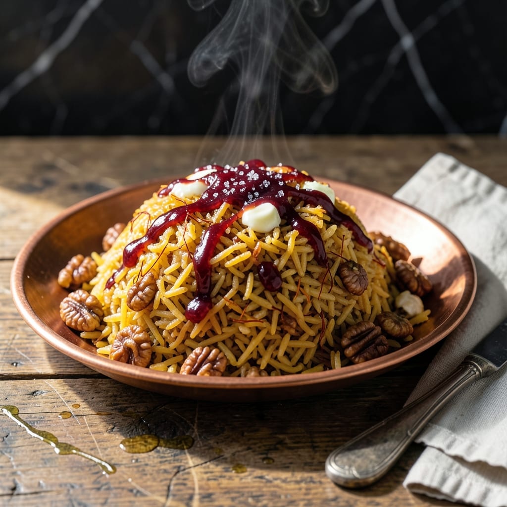 Mutanjan Recipe by Food Fusion: Pomegranate and Walnut Sweet Rice Tradition