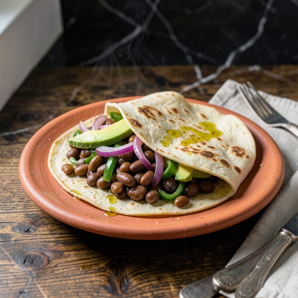 Mexican Bean Wrap Recipe Vegetarian: Spiced Black Beans and Zesty Avocado