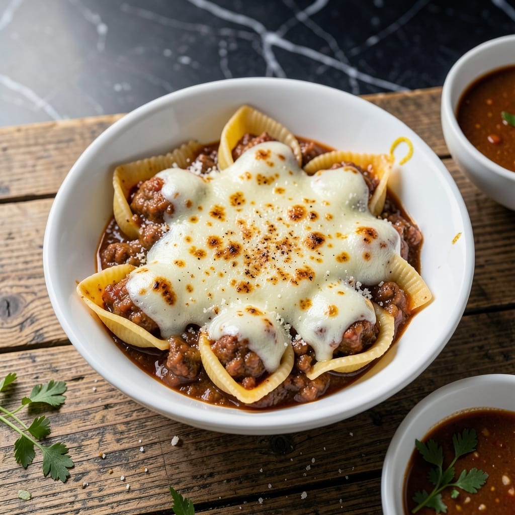 Recipe For Stuffed Shells With Meat Sauce: Cheesy Pasta Pockets in Rich Tomato Sauce