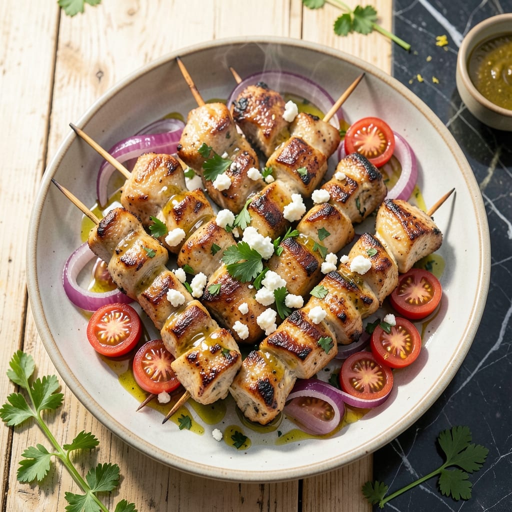 Recipe for Chicken Souvlaki Greek Chicken: Marinated Skewers With Lemon and Oregano Recipe for Chicken Souvlaki Greek Chicken: Marinated Skewers With Lemon and Oregano