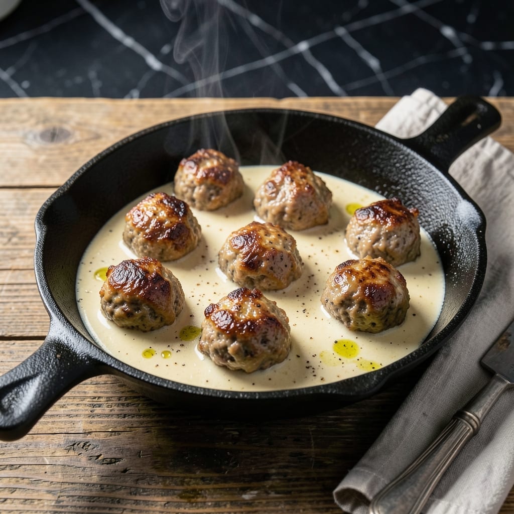 Swedish Meatball Sauce Recipe With Frozen Meatballs: Rich Creamy Gravy in One Pan
