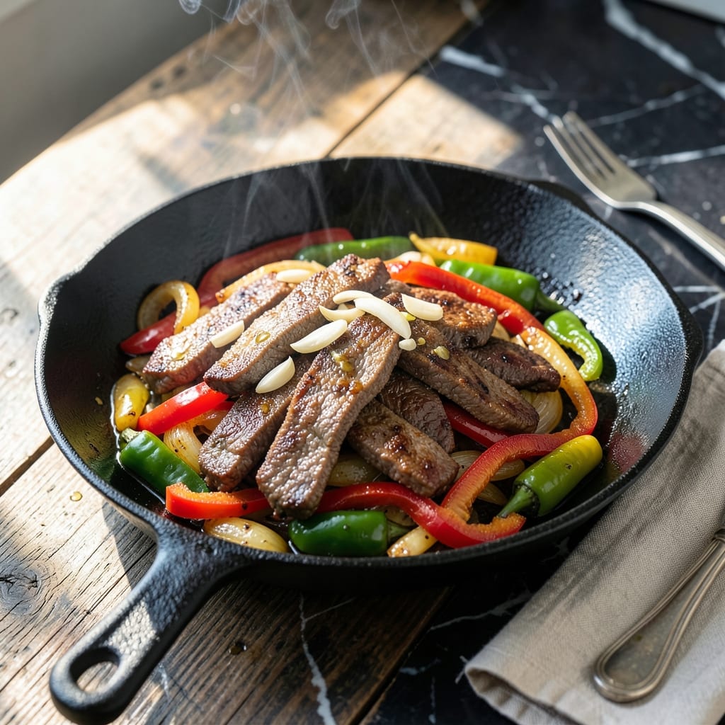 Recipe for Beef Stir Fry With Peppers and Onions: Wok-Seared Tender Beef With Vibrant Veggies