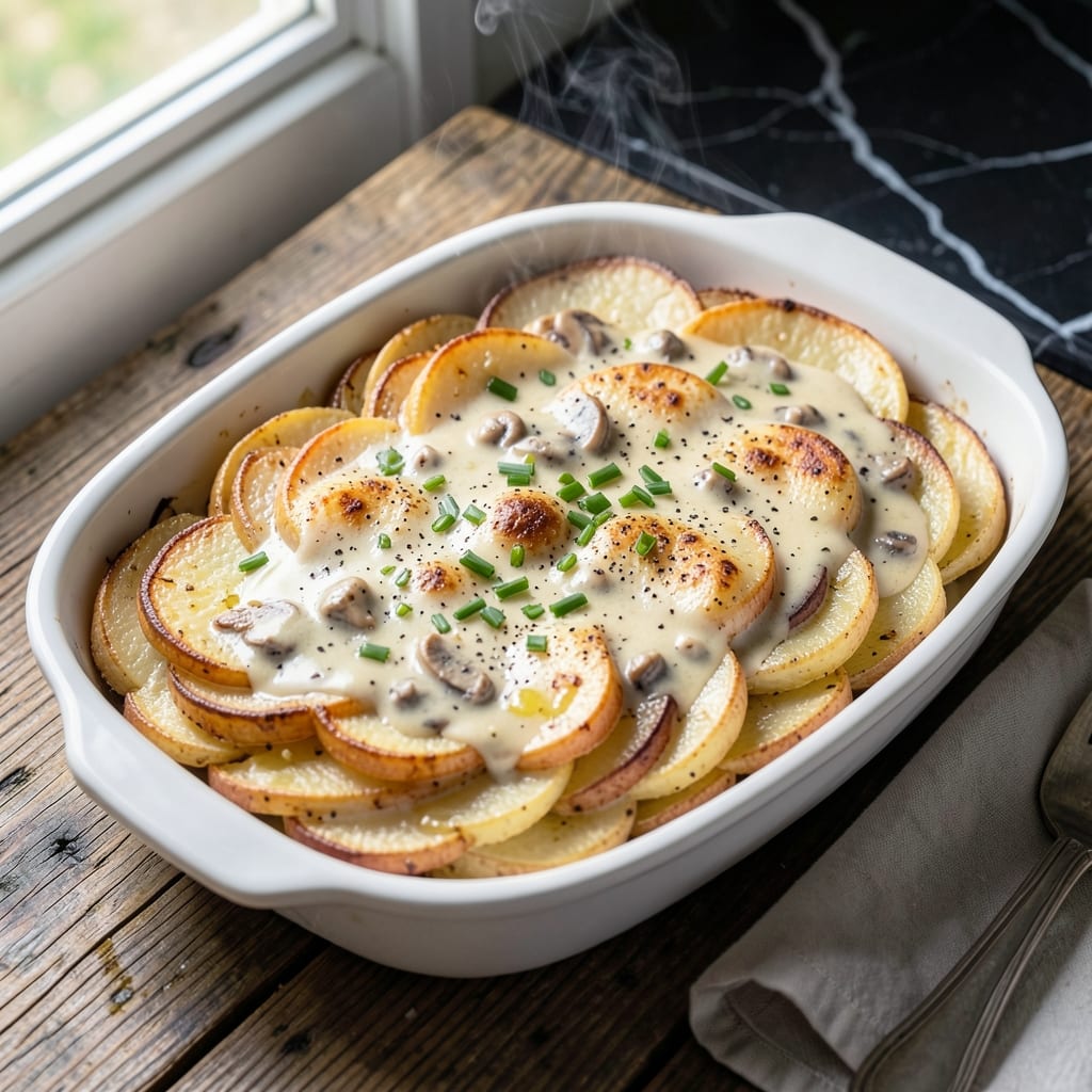 Scalloped Potatoes Recipe Cream Of Mushroom: Layered Creamy Indulgence With Earthy Depth