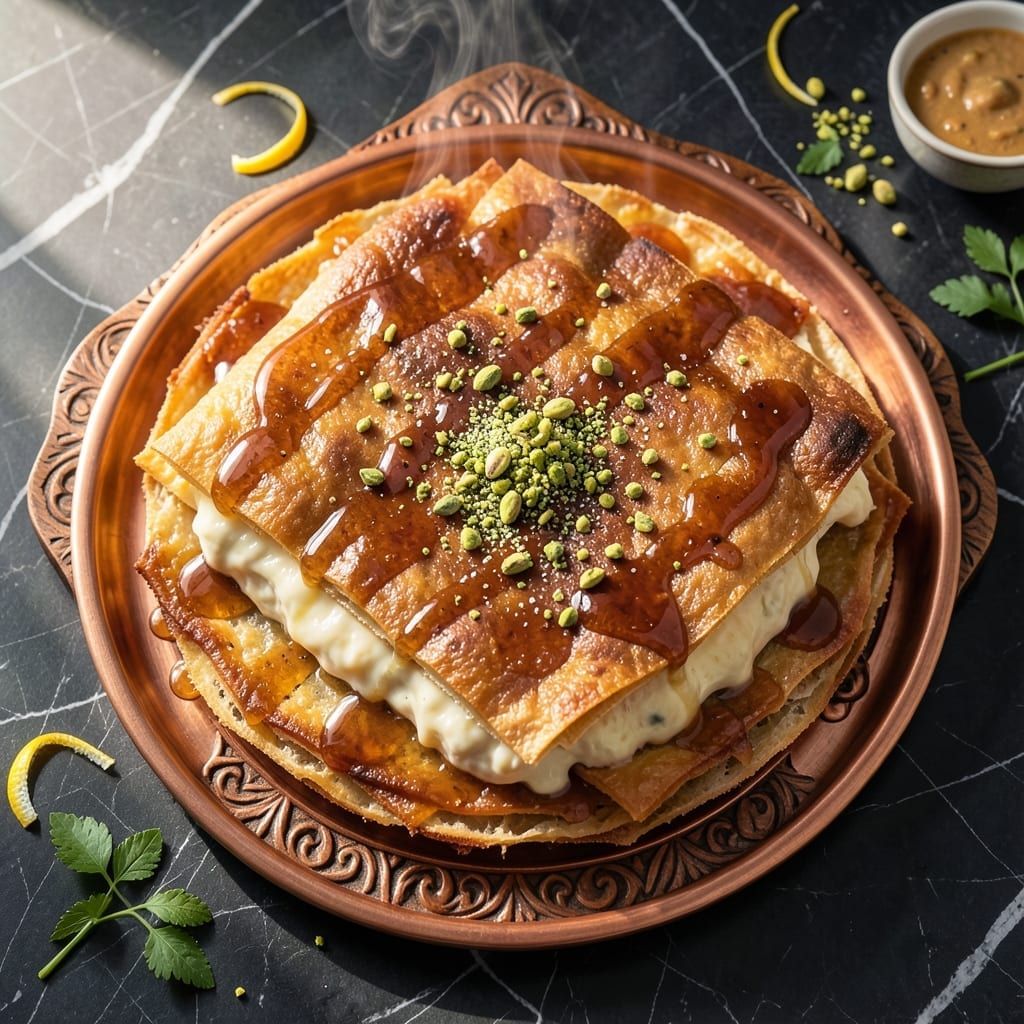 Kunafa Recipe by Food Fusion: Crispy Phyllo Layers With Sweet Syrup