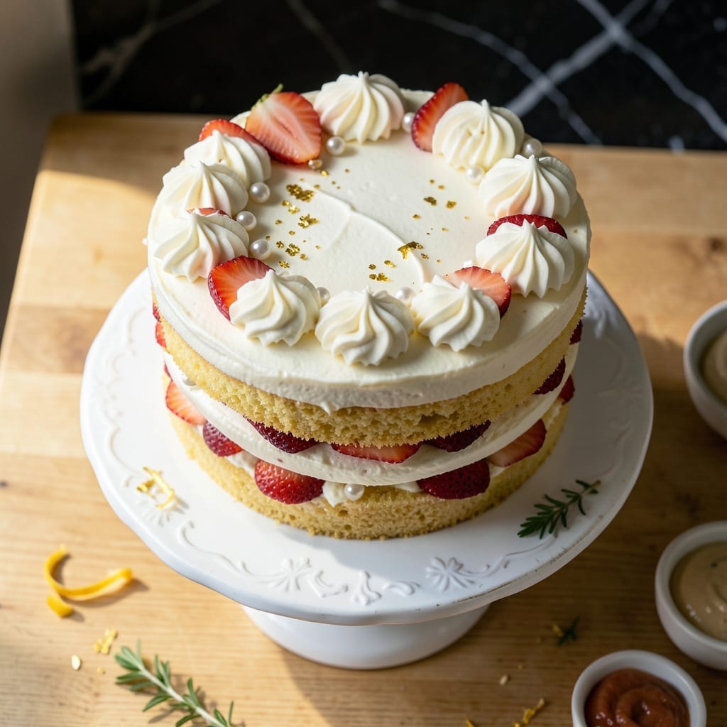 Susie Cakes Vanilla Celebration Cake Recipe: Vanilla Bean Buttercream Layers