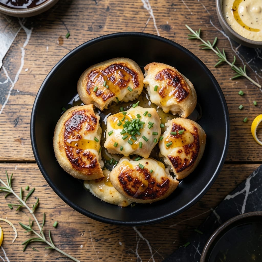 Beauty and Essex Grilled Cheese Dumplings Recipe: Crispy Edges With Molten Centers