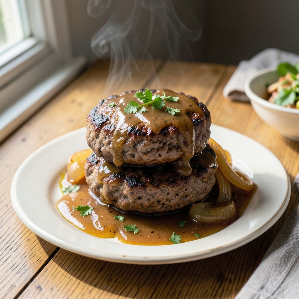 Salisbury Steak Recipe With Hamburger Patties: Homestyle Gravy Smothered Goodness