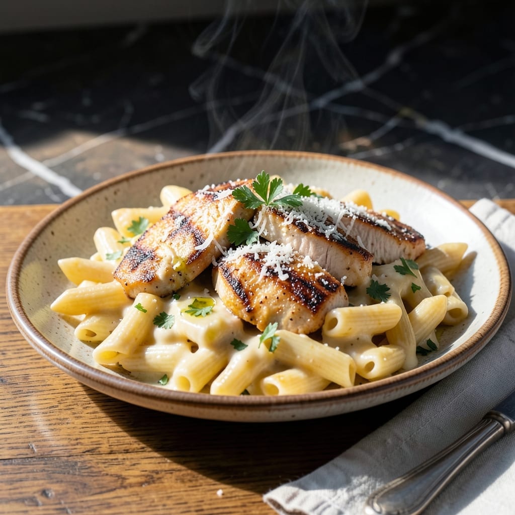 Chicken Alfredo Recipe Penne: Rich Parmesan Sauce With Al Dente Pasta