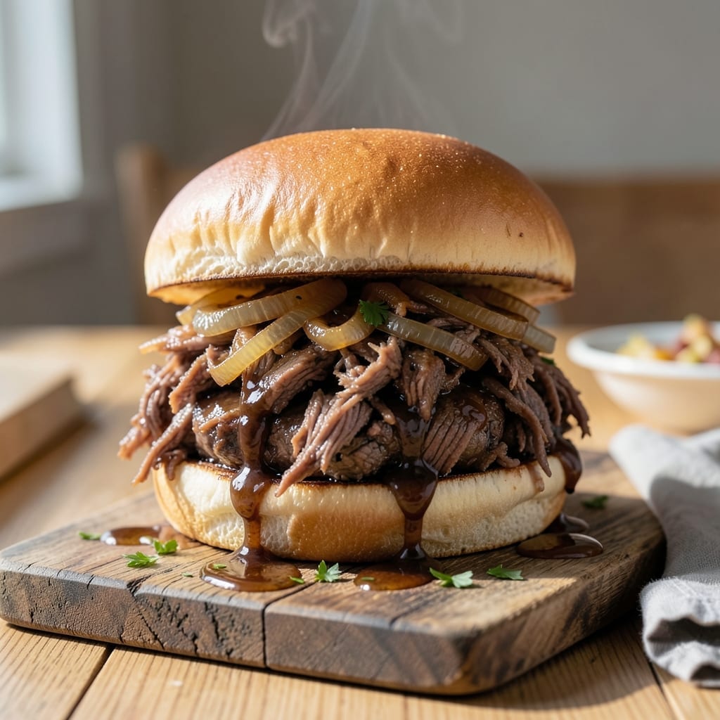 Hot Beef Sandwich Recipe Slow Cooker: Melt-in-Your-Mouth Tenderness with Au Jus Hot Beef Sandwich Recipe Slow Cooker: Melt-in-Your-Mouth Tenderness with Au Jus