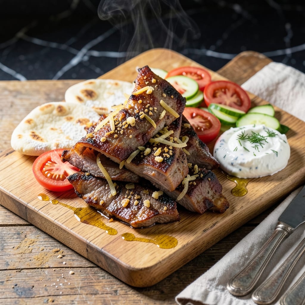 Gyro Meat Recipe Lamb and Beef: Mediterranean-Spiced Stack for Pita