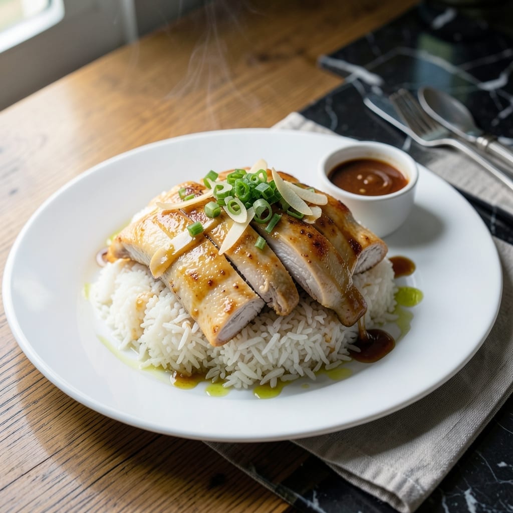Hainanese Chicken Rice Recipe Instant Pot: Silky Poached Chicken with Aromatic Rice