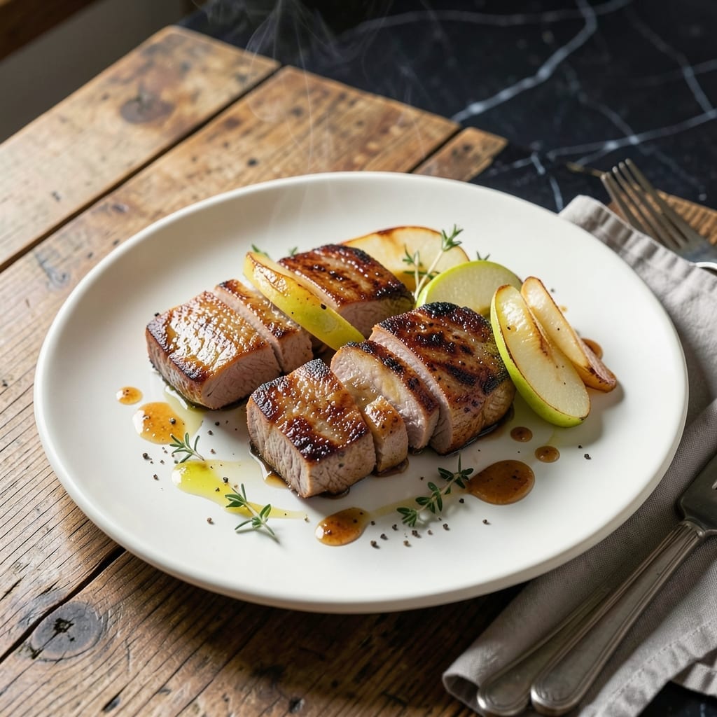 Recipe for Pork Tenderloin Medallions With Apples: Sweet and Savory Pan-Seared Bites