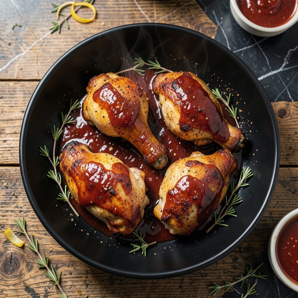 Oven Baked BBQ Chicken Leg Quarters Recipe: Saucy Glaze with Caramelized Crust