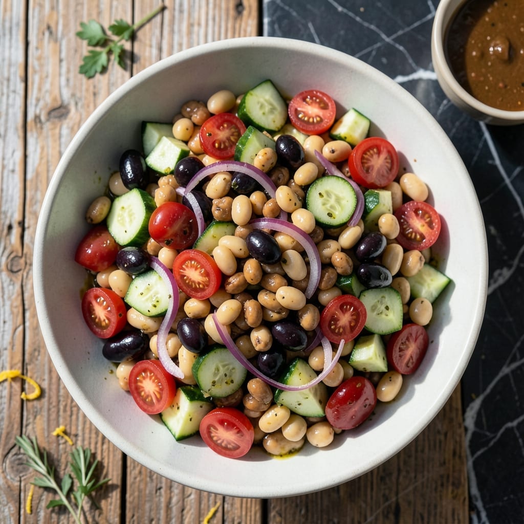 Greek Dense Bean Salad Recipe: Mediterranean Freshness in Every Bite