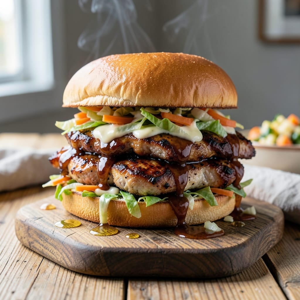 Barbecue Chicken Sandwich Recipe: Tangy Coleslaw Crunch on Brioche