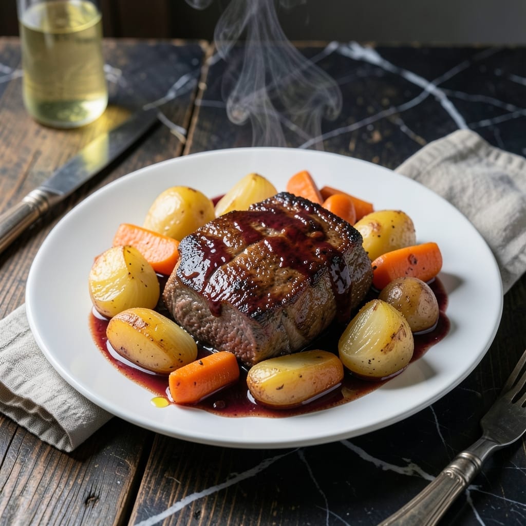 Pot Roast Recipe Crock Pot With Wine: Red-Wine Braised to Fall-Off-The-Bone Tenderness