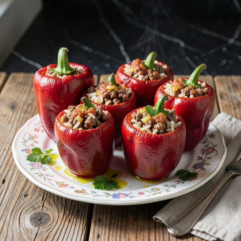 Old Fashioned Stuffed Bell Peppers Recipe With Ground Beef: Classic One-Pan Comfort