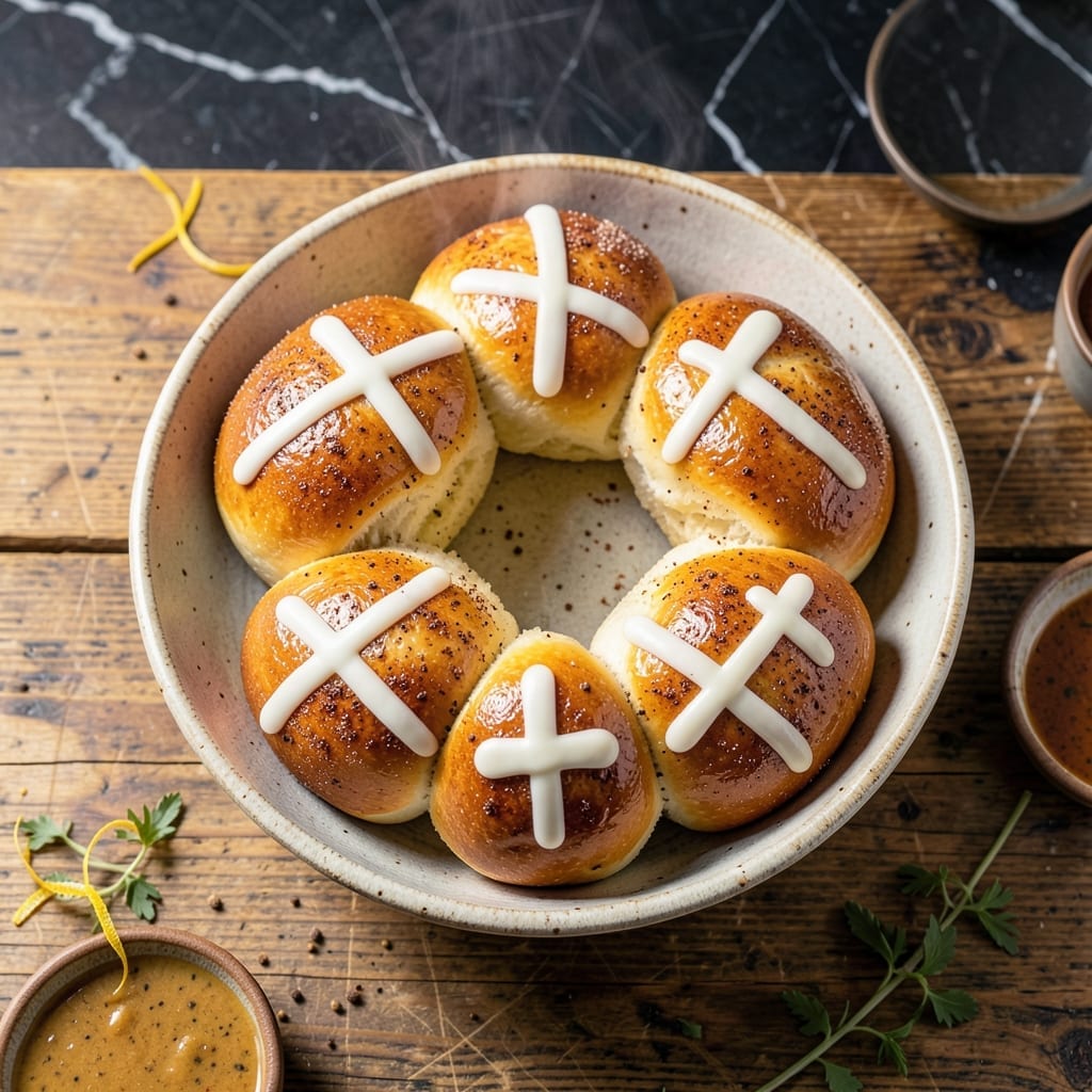 Recipe for Hot Cross: Spiced Fruit Buns With Citrus Zest