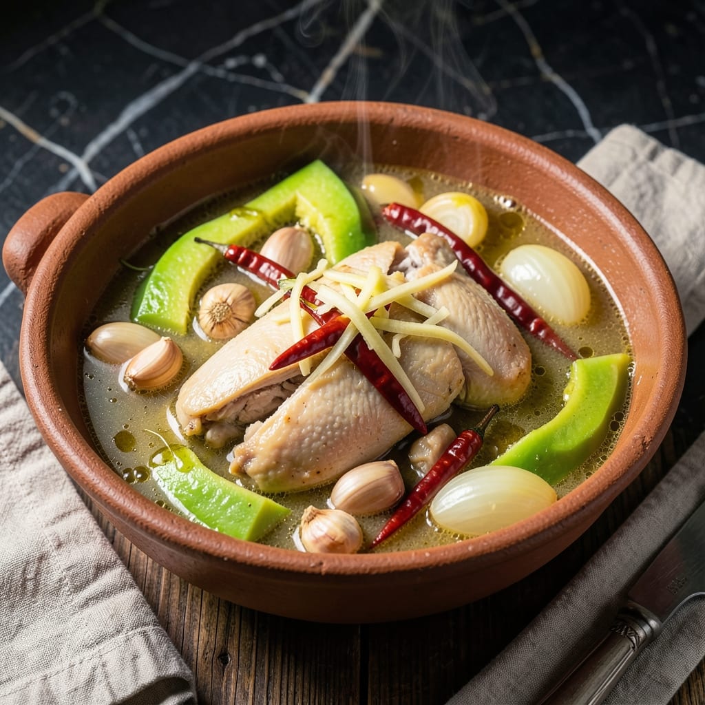 Filipino Recipe Tinolang Manok: Ginger-Infused Chicken Stew With Green Papaya